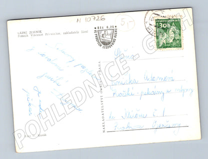 Pohlednice Lázně Jeseník - pomník Vincence Priessnitze (M10726)