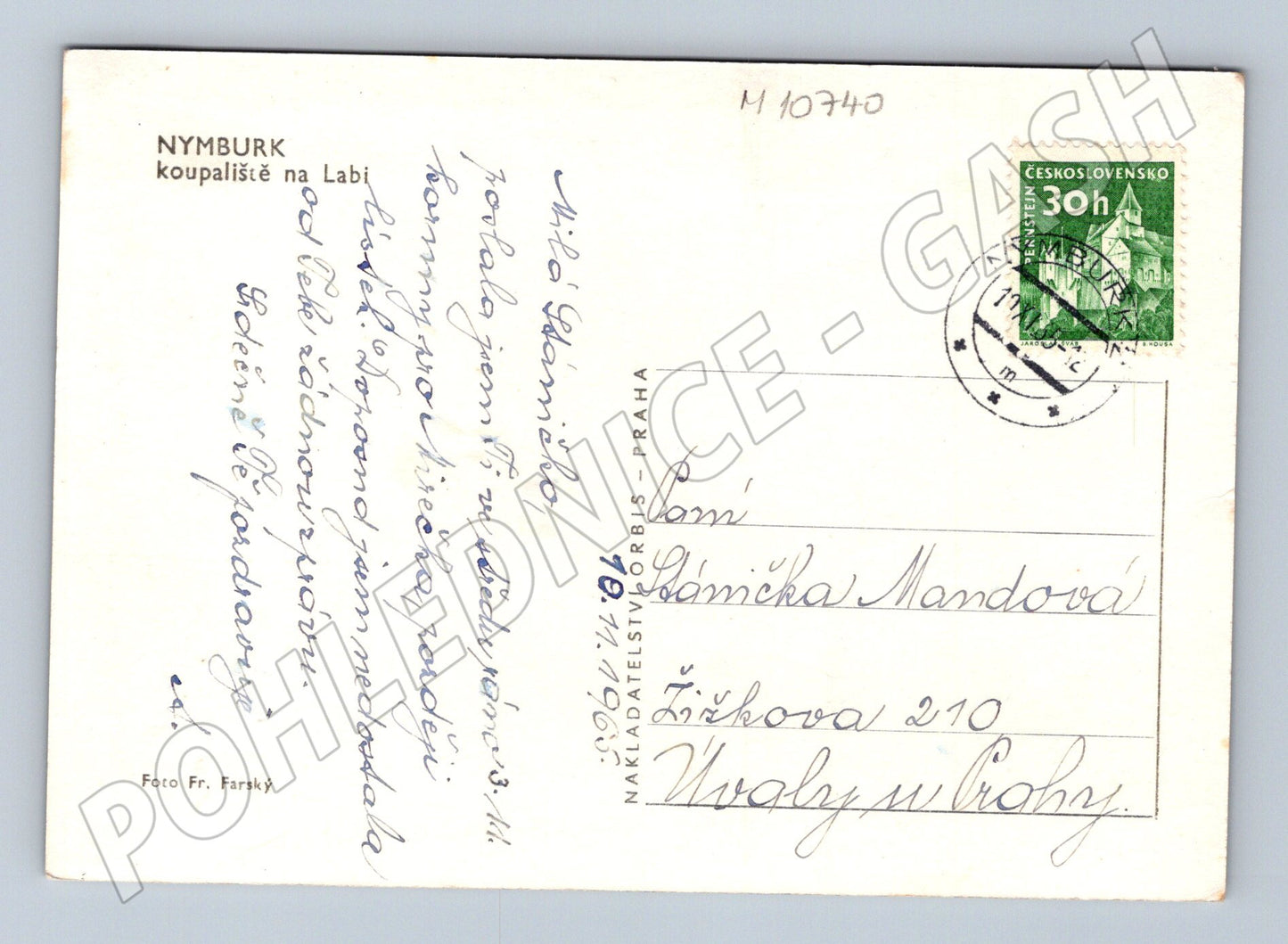 Pohlednice Nymburk – koupaliště na Labi (M10740)