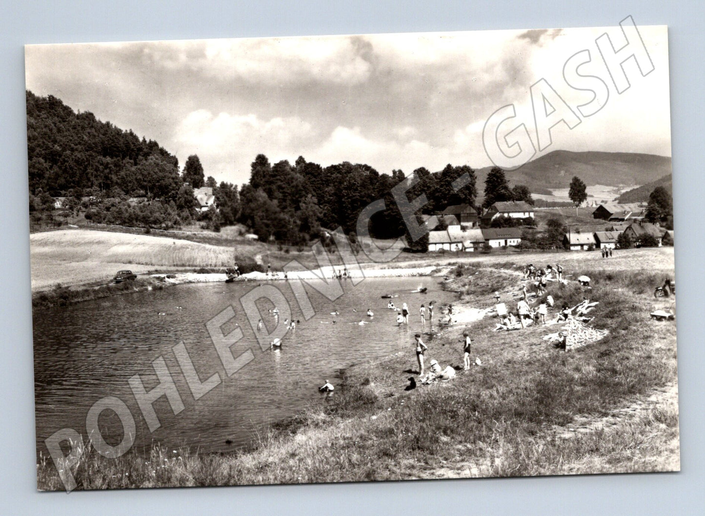 Pohlednice Rynoltice koupaliště - historická (M10747)