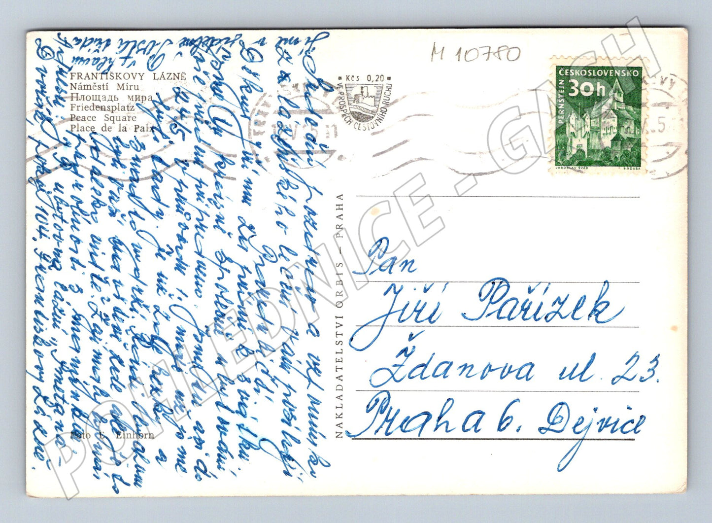 Pohlednice Františkovy Lázně – Náměstí Míru (M10780)