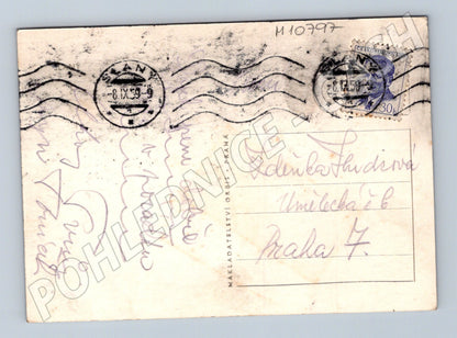 Pohlednice Starobylé město – černobílý pohled (M10797)