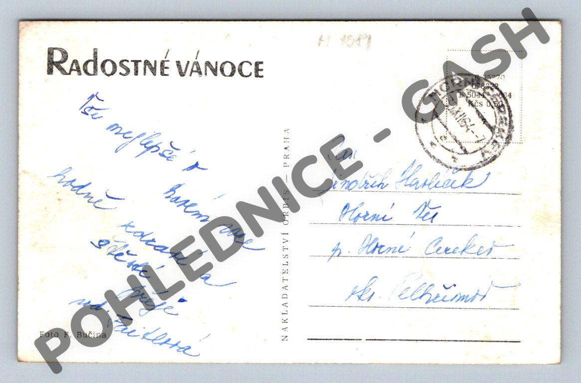 Pohlednice Vánoce ČR 1954 foto F. Bučina (M1081)
