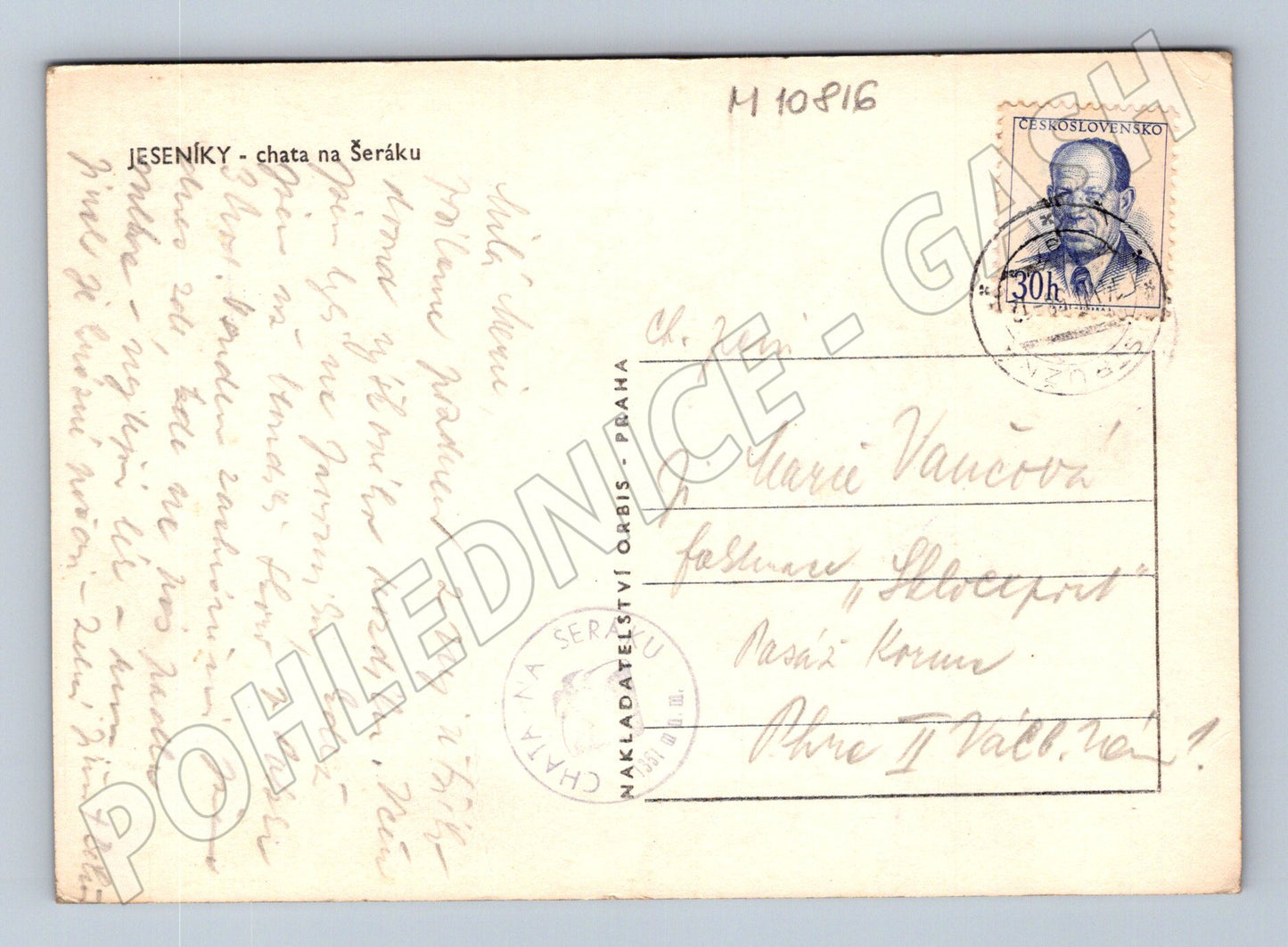 Pohlednice Jeseníky - chata na Šeráku (M10816)
