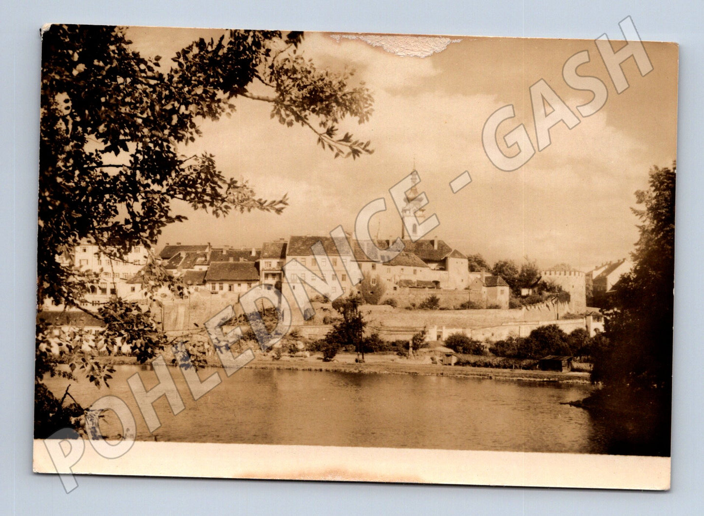 Pohlednice Písek – historické panorama s řekou (M10821)