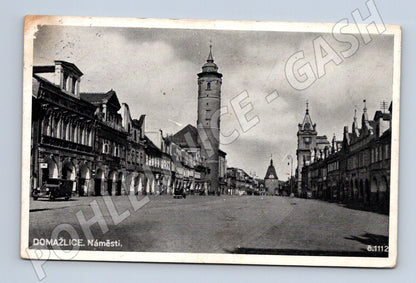 Pohlednice Domažlice Náměstí 1942 (M10830)
