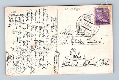 Pohlednice Domažlice Náměstí 1942 (M10830)