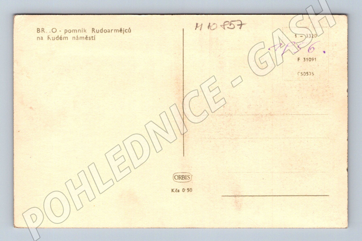 Pohlednice Brno - pomník Rudoarmějců (M10857)