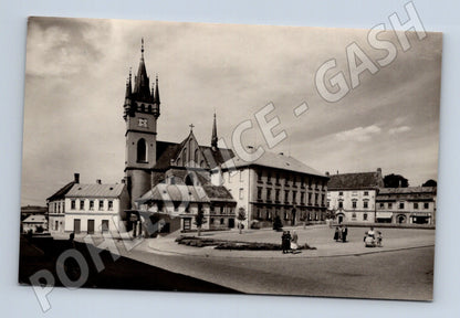 Pohlednice Humpolec - náměstí, kostel sv. Mikuláše (M10877)