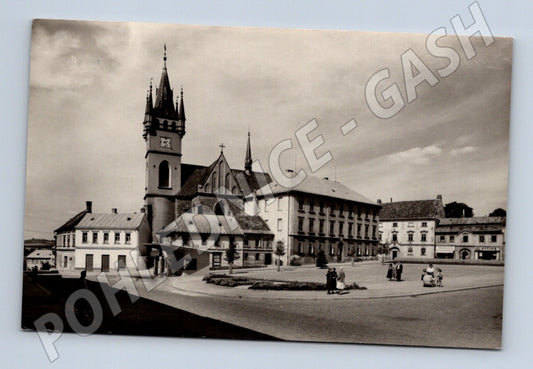Pohlednice Humpolec - náměstí, kostel sv. Mikuláše (M10877)