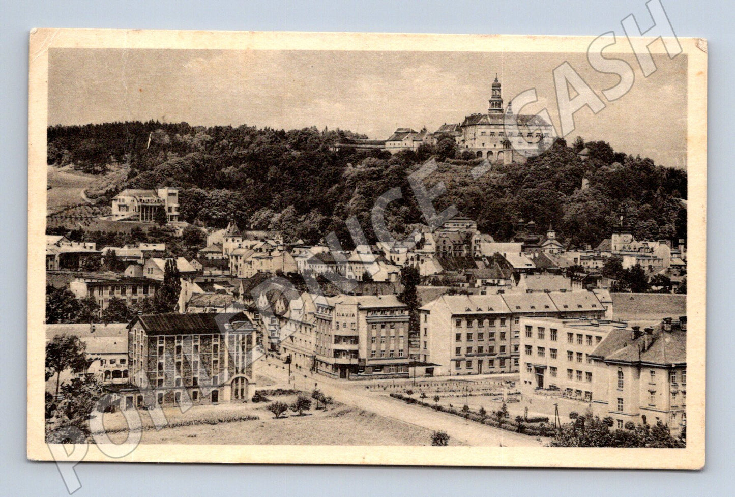 Pohlednice Náchod zámek prošlá poštou 1949 (M10901)