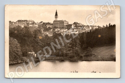 Pohlednice Jemnice - zámek a panorama města (M10904)