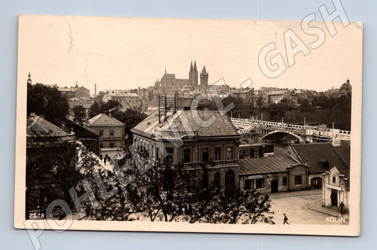 Pohlednice Kolín chrám sv. Bartoloměje most (M10908)