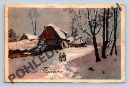 Pohlednice Veselé Vánoce ČSR 1927 (M1097)