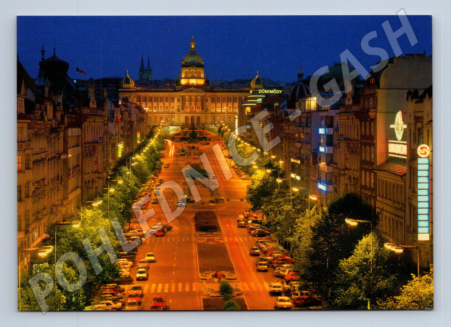 Pohlednice Praha – Václavské náměstí v noci (M10970)