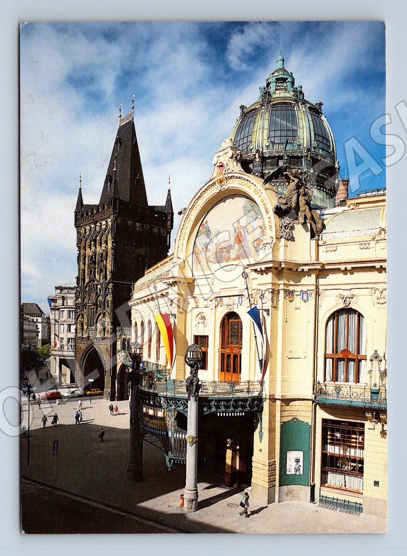 Pohlednice Obecní dům Praha - s razítkem (M10975)