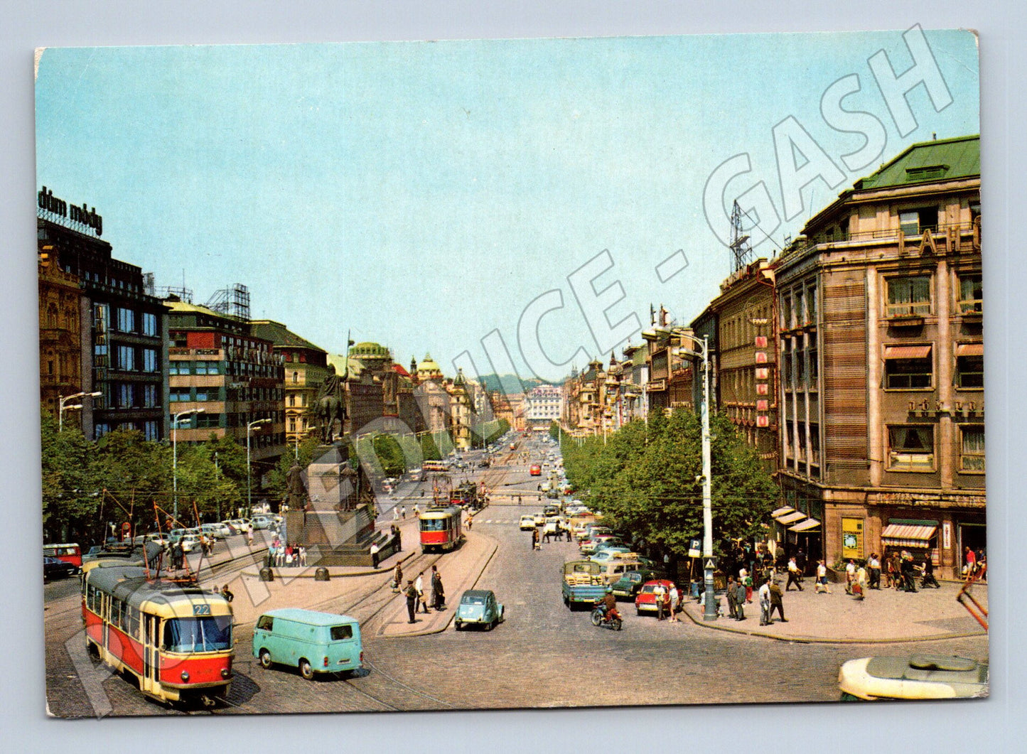 Pohlednice Praha Václavské náměstí - tramvaje (M10999)