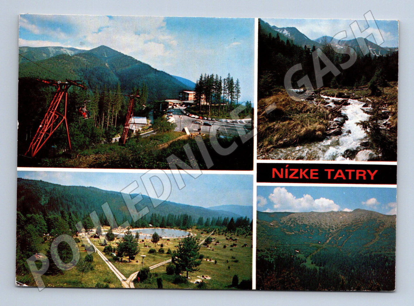 Pohlednice Nízké Tatry 1968 – koláž, známka, razítko (M11042)