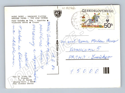 Pohlednice Nízké Tatry 1968 – koláž, známka, razítko (M11042)