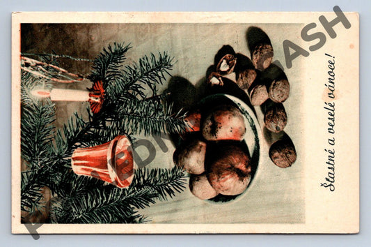 Pohlednice Vánoce barevná před 1950 ČSR (M1105)