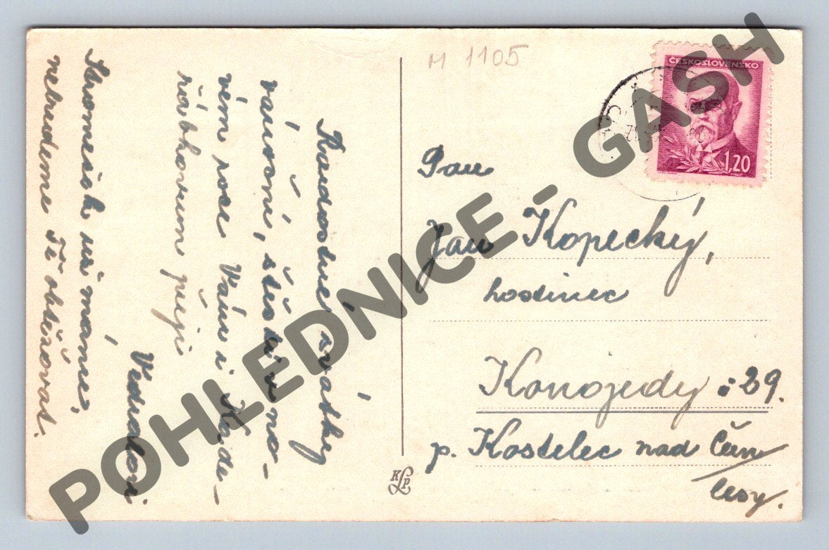 Pohlednice Vánoce barevná před 1950 ČSR (M1105)
