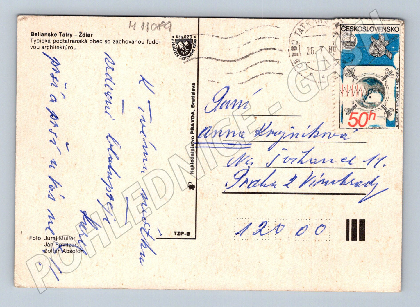 Pohlednice Ždiar – Belianské Tatry, slovenský kroj (M11089)