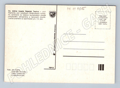 Pohlednice Rajecké Teplice – slovenské lázně (M11105)