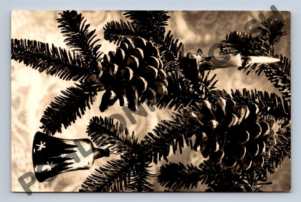 Pohlednice Vánoce Československo 1974 ozdoby (M1111)