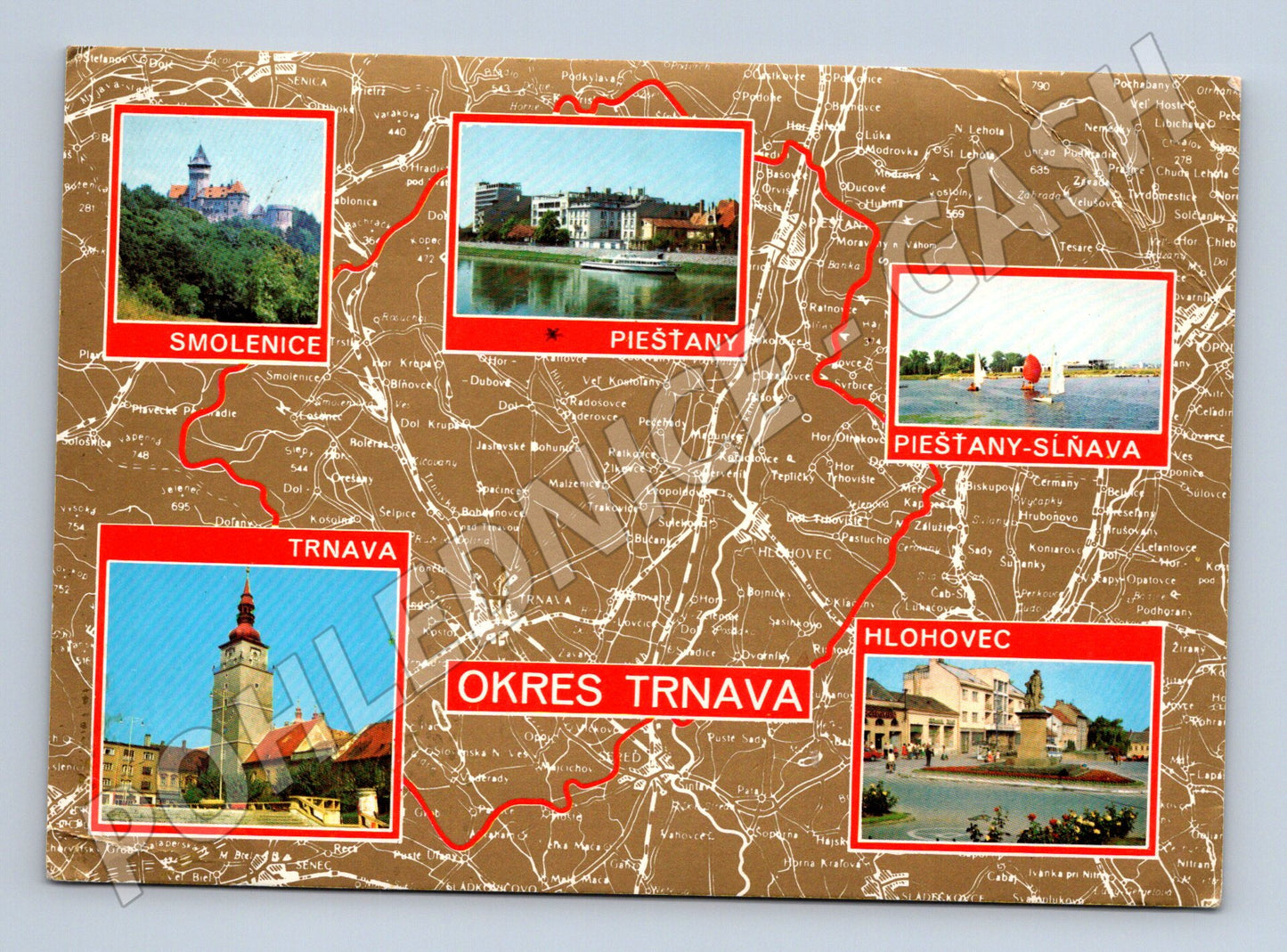 Pohlednice Mapa měst Trnava - Slovensko (M11116)