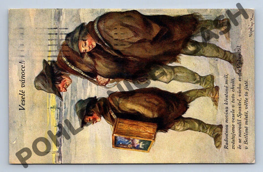 Pohlednice Veselé Vánoce Nejedlý 1937 (M1112)