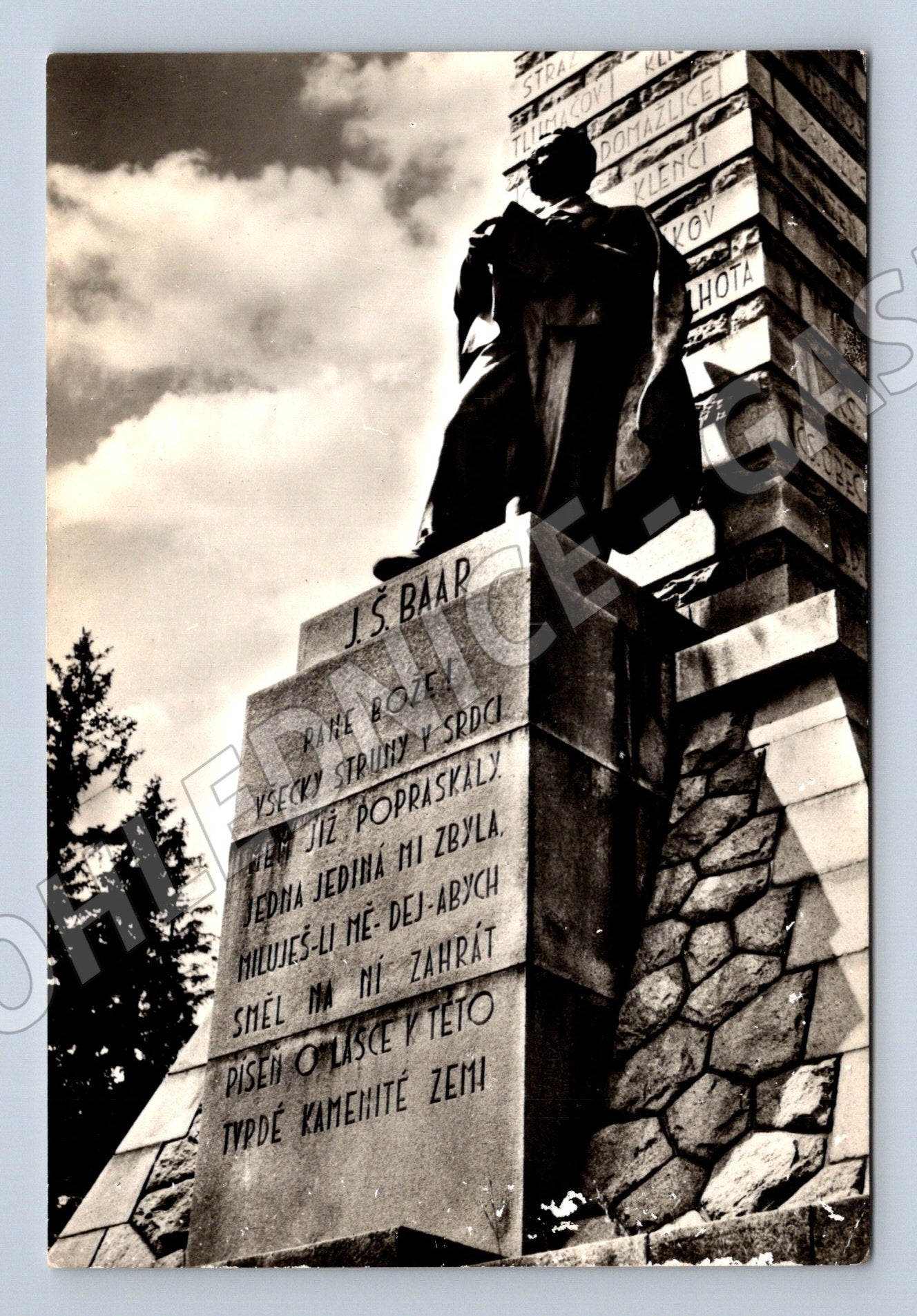 Pohlednice Klenčí pod Čerchovem – pomník J. Š. Baara (M11164)