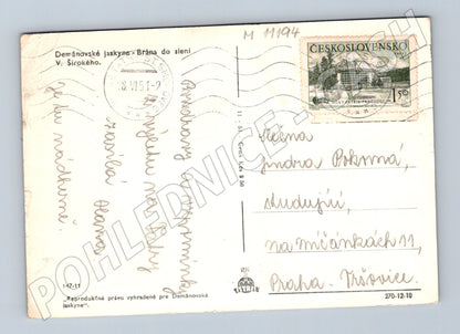 Pohlednice Demänovské jeskyně – historická, Slovensko (M11194)