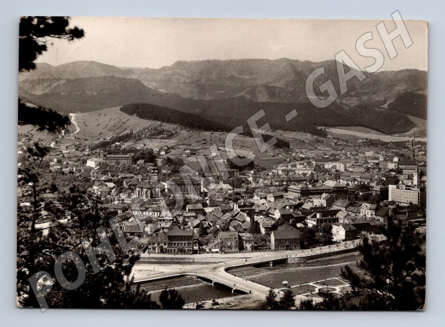 Pohlednice Ružomberok, pohled z Mnicha, 1959 (M11225)