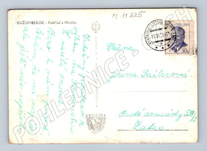 Pohlednice Ružomberok, pohled z Mnicha, 1959 (M11225)