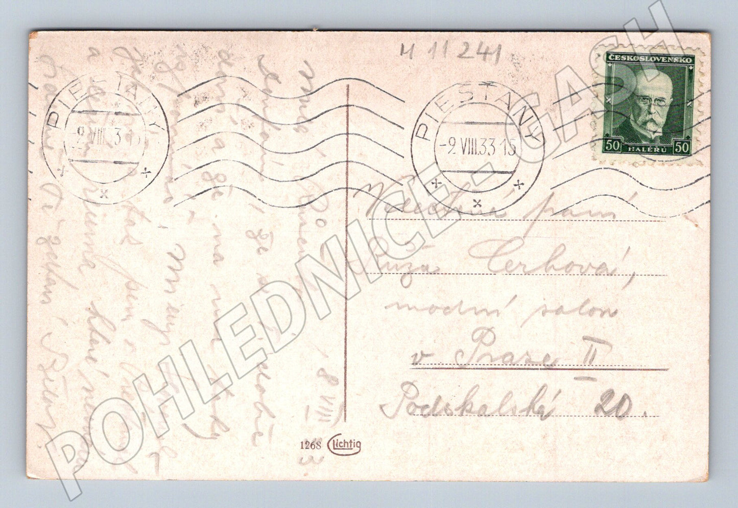Pohlednice Piešťany Hotel Thermia 1933 (M11241)