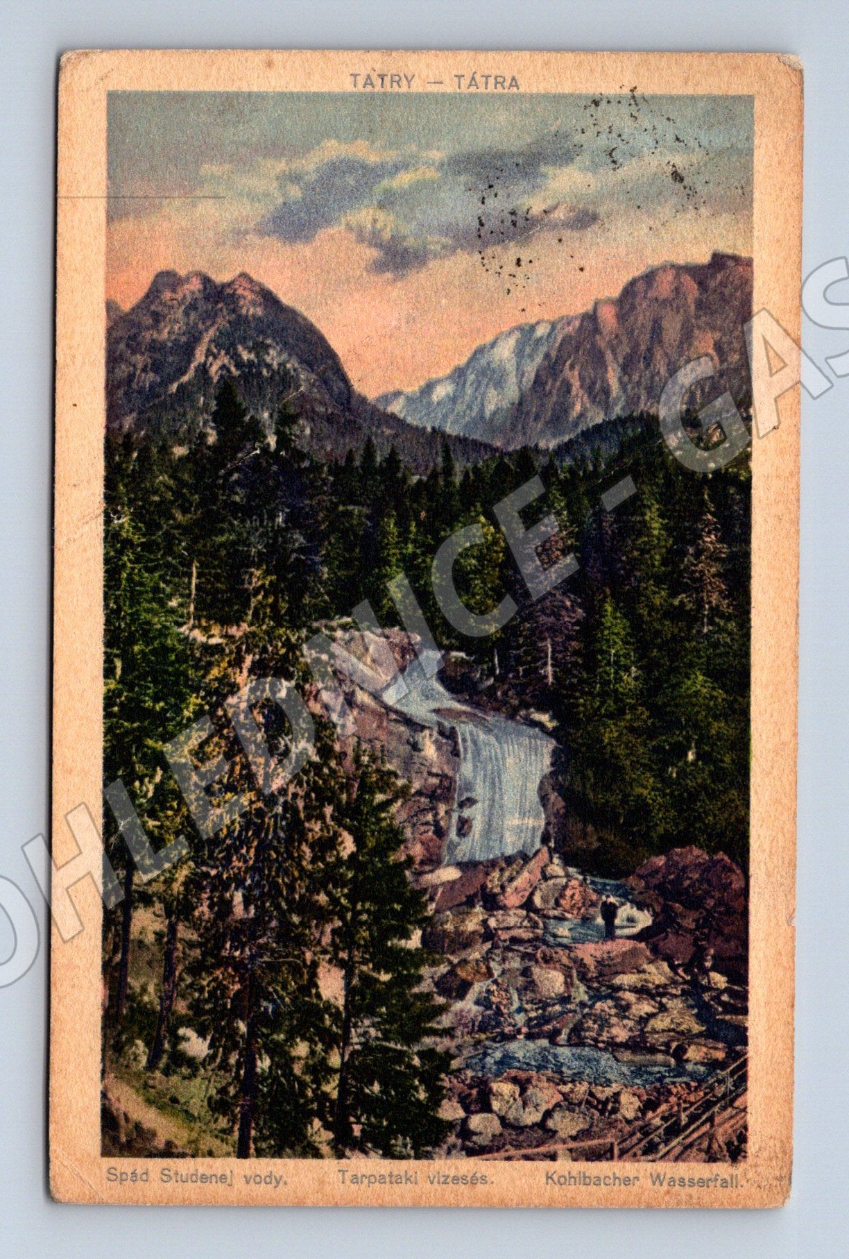Pohlednice Tatry - Studený potok a vodopád (M11247)