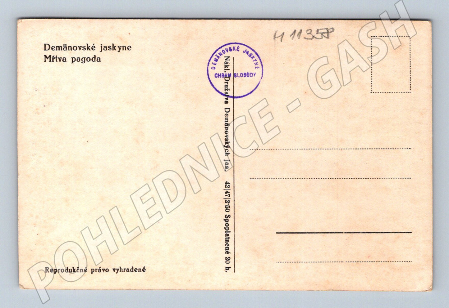 Pohlednice Demänovské jaskyne Mŕtva pagoda (M11358)