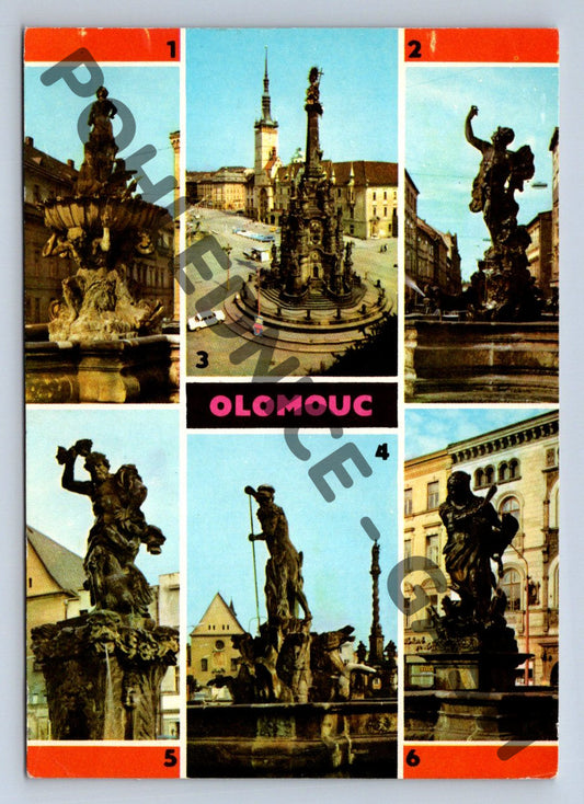 Pohlednice Olomouc motivy kašen víceobrázková (M114)