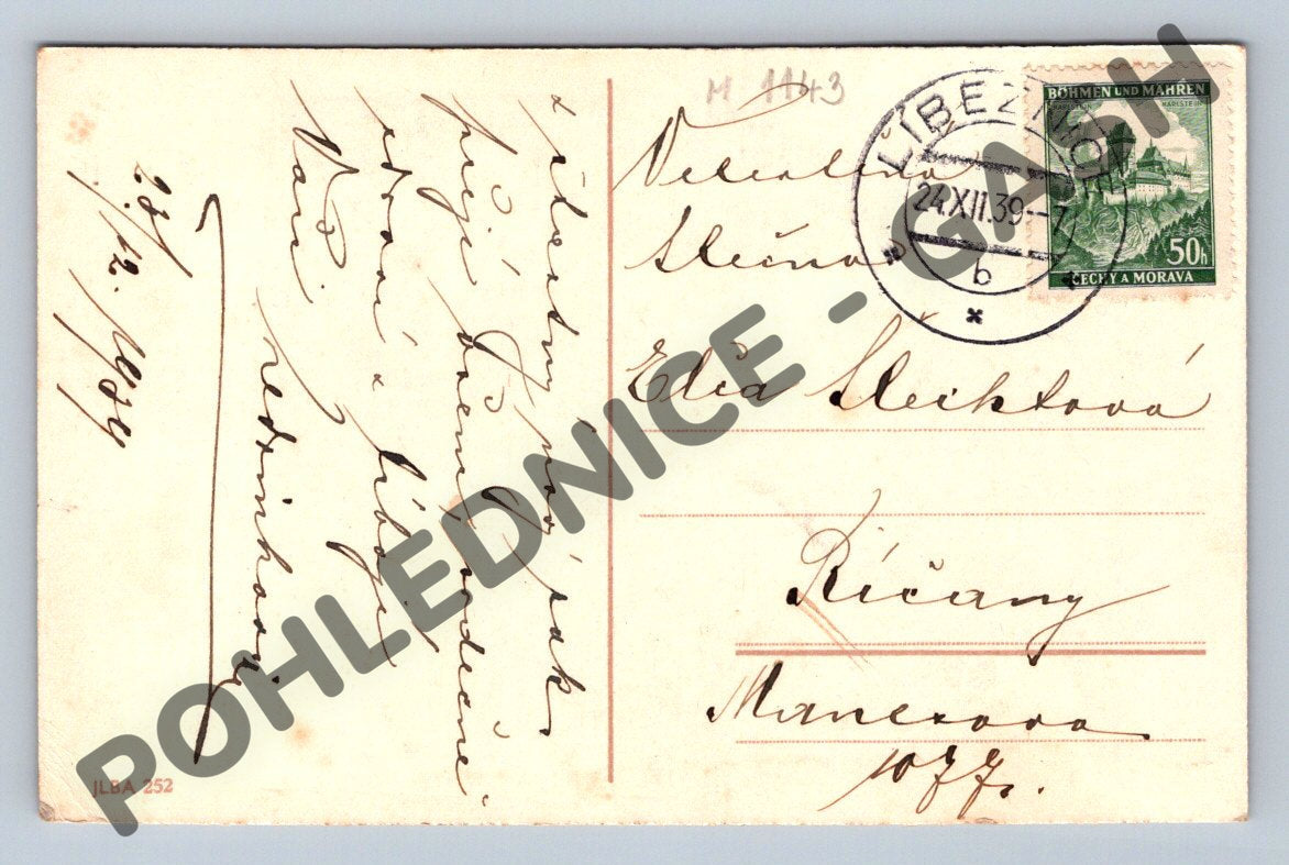 Pohlednice Čechy a Morava 1939 – mladá dívka (M1143)