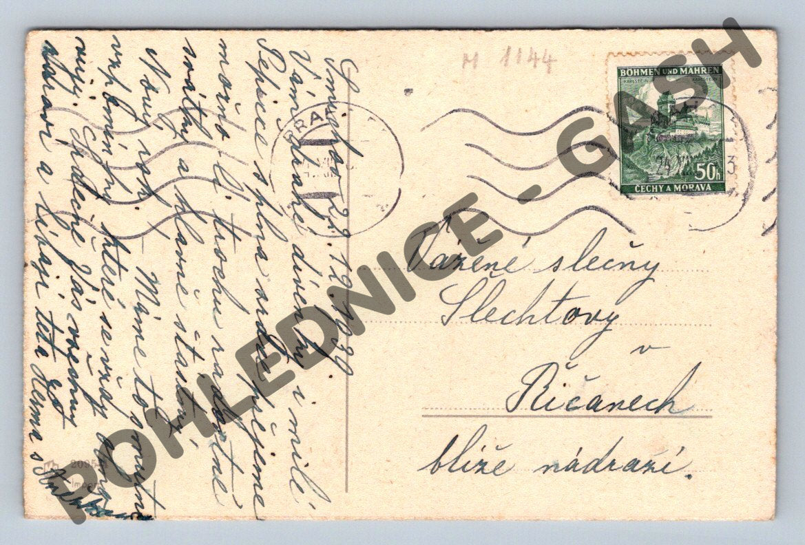 Pohlednice Čechy a Morava 1939 – zimní motiv (M1144)