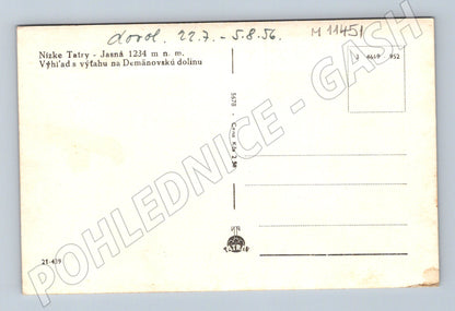 Pohlednice Nízké Tatry - Jasná 1956 (M11451)