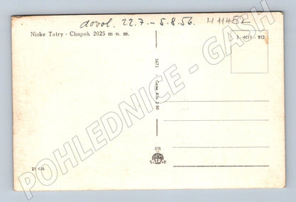Pohlednice Chopok, Nízké Tatry 1956 – M11452