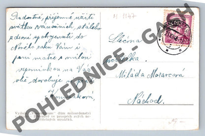 Pohlednice Ponocný s bubnem a psem – Československo 1925 (M1147)
