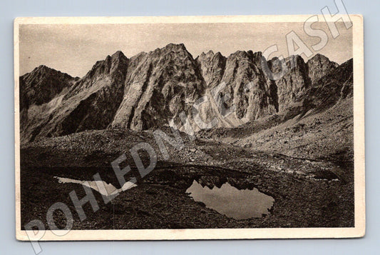 Pohlednice Žabie pleso - Hrebeň Bašty, Tatry 1925 (M11485)