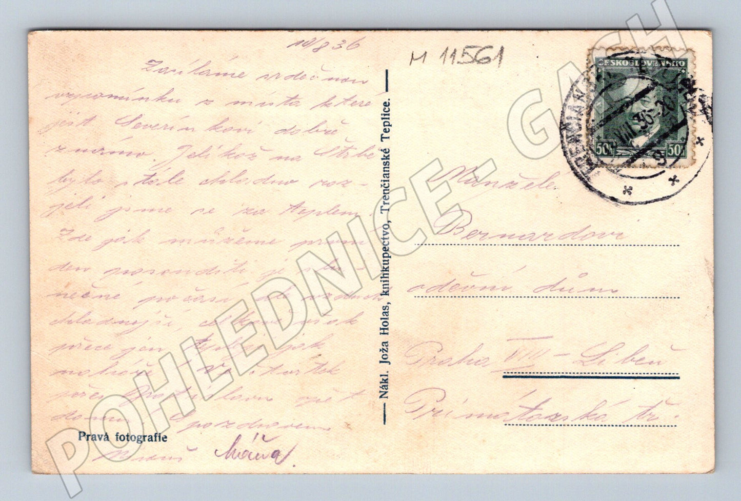 Pohlednice Trenčianské Teplice historická 1936 (M11561)
