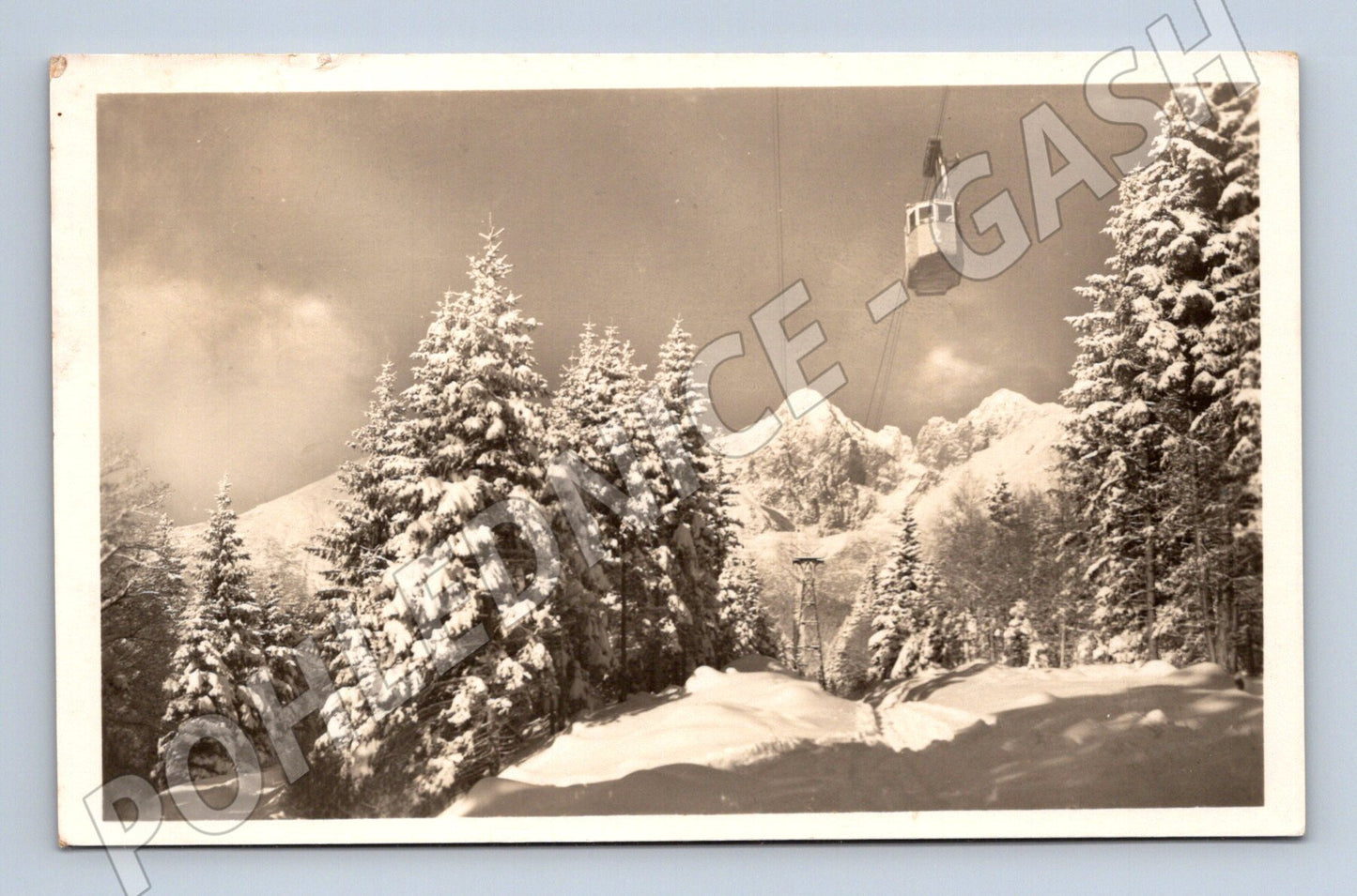 Pohlednice Vysoké Tatry Lanovka na Lomnický štít 1950 (M11581)