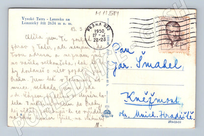 Pohlednice Vysoké Tatry Lanovka na Lomnický štít 1950 (M11581)