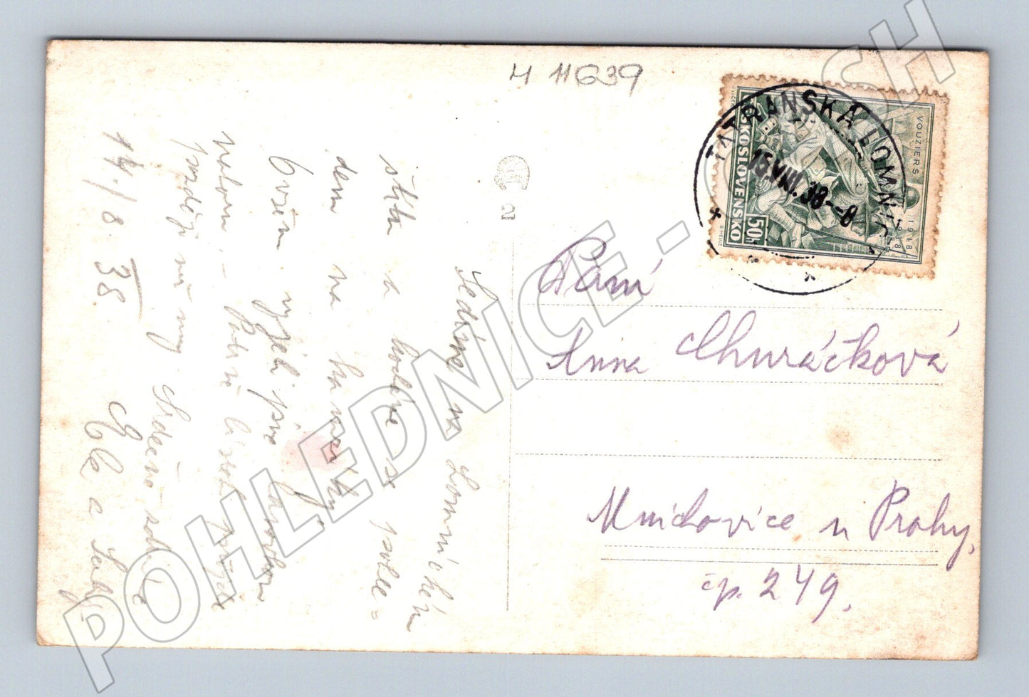 Pohlednice lanovka Tatranská Lomnice 1938 (M11639)