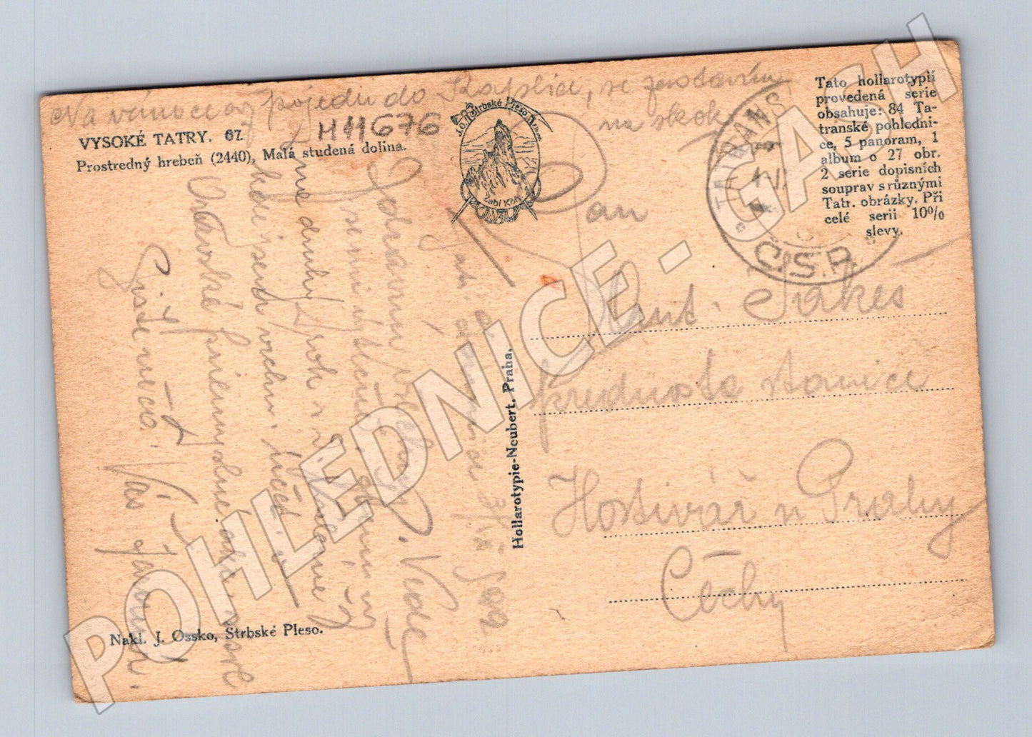 Pohlednice Vysoké Tatry - Prostedný hřeben (M11676)
