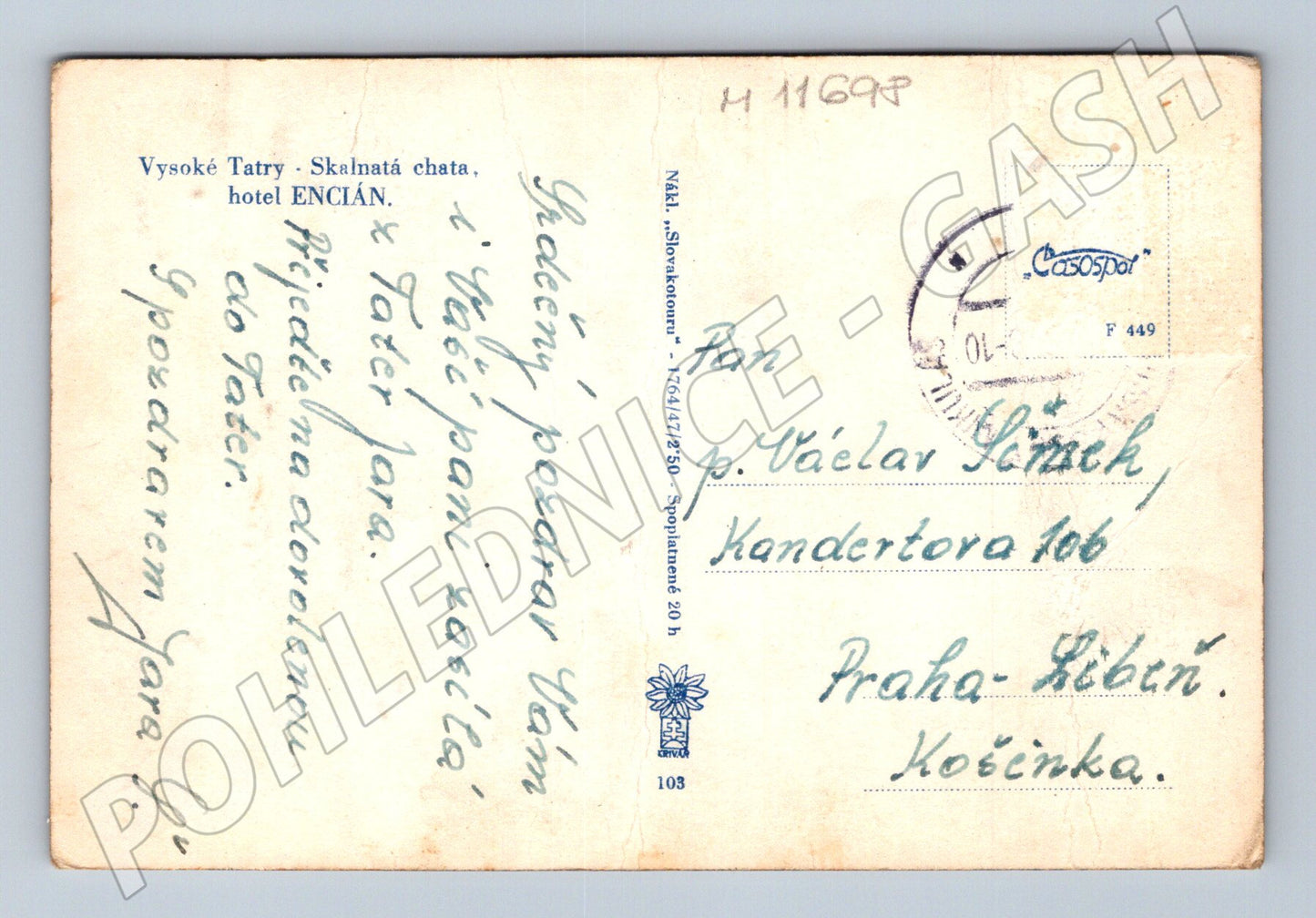 Pohlednice Vysoké Tatry - Skalnatá chata a hotel Encián (M11698)