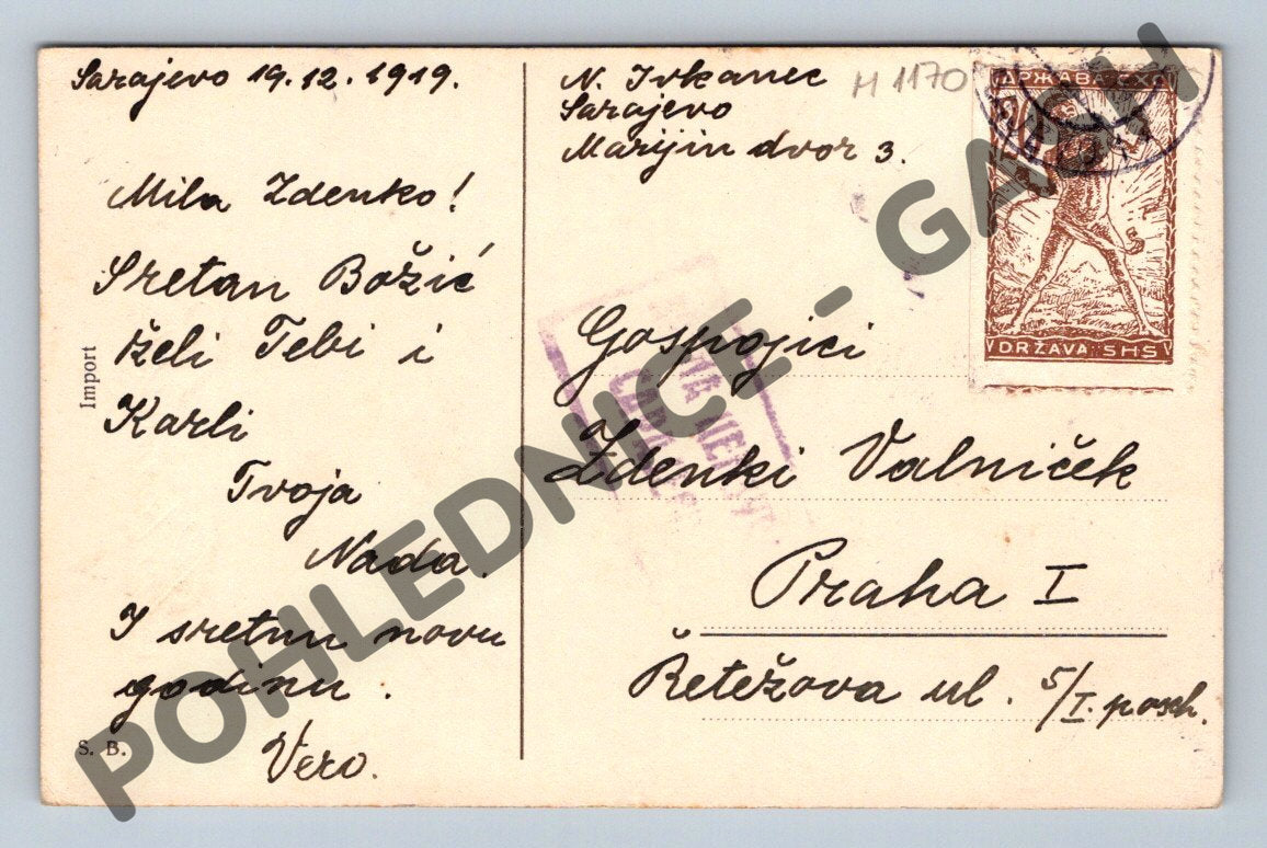 Pohlednice Sretan Božić – Sarajevo 1919 (M1170)